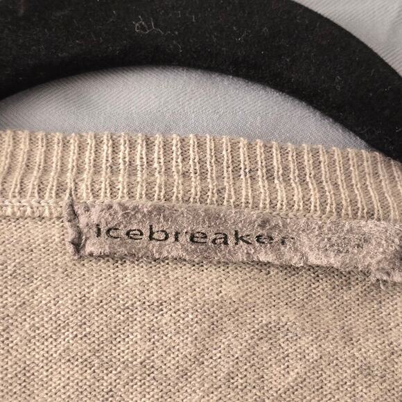 Icebreaker 100% Merino Wool Men's Sweater Large Gray lightweight Crew Neck - Picture 7 of 7